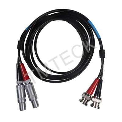 China Black Dual RG174 LEMO 1 To BNC Krautkramer Cable for sale