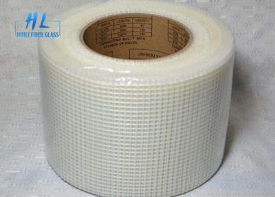 China 60g 3*3mm Self Adhesive Fiberglass Tape White Color For Repairing Wall Cracks for sale
