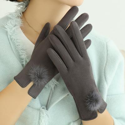China Mittens Suede Lady Driving Gloves 23cmx16cm For Women Winter for sale