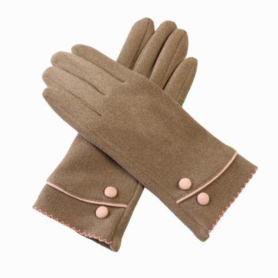 China Custom Embroidery Winter Warm Gloves Mittens Thermal Thick Touchscreen For Women for sale