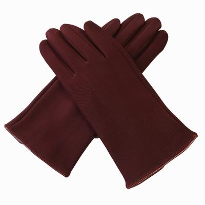 China Polyester Winter Warm Gloves Fashion Classic Red Stretch for sale