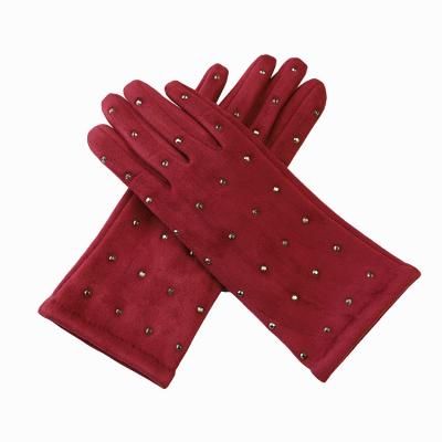 China Customized 22cmx16cm Winter Warm Gloves Red Beautiful For Girl for sale