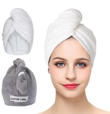 China Super Absorbent Women Microfiber Turban Towel For Long Hair for sale