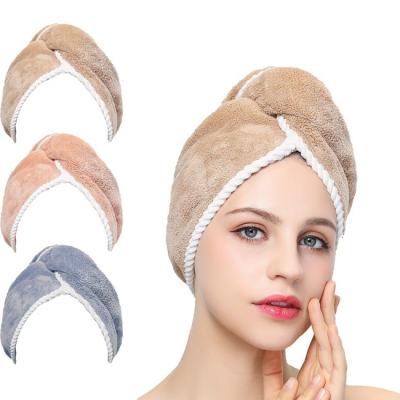 China Toalla del turbante de la microfibra de la ducha del salón para la absorbencia de agua estupenda del pelo largo en venta