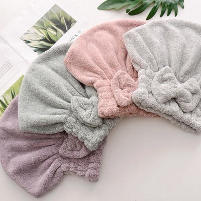 China Anti Bacterial Bamboo Turban Hair Towel Soft 350gsm for sale