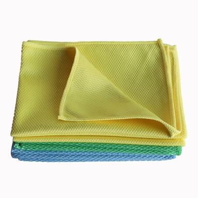 中国 青い黄色緑の台所Microfibreの皿の布タオルの注文の厚さ 販売のため