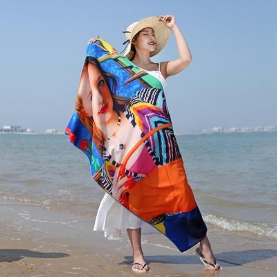 中国 特大マイクロファイバーは旅行袋が付いている特性のビーチ タオルを個人化した 販売のため