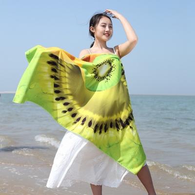 China Adults Sandless Lightweight Microfiber Beach Towel Kiwi Fruit For Pool for sale