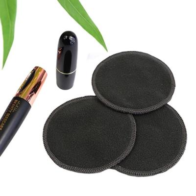 China Custom Bamboo Face Pads Sustainable Makeup Remover Rounds Black for sale
