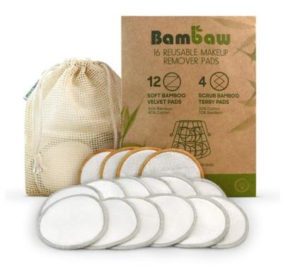 China Antibacterial Makeup Eraser Towel Pads Natural Bamboo Organic Cotton for sale