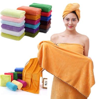 China toalha de banho multifacetada de Microfiber da qualidade do hotel de 400gsm 70x140 rapidamente seca à venda