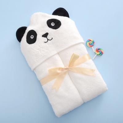 China 100% Natural Bamboo Panda Hooded Infant Bath Towels 400gsm for sale