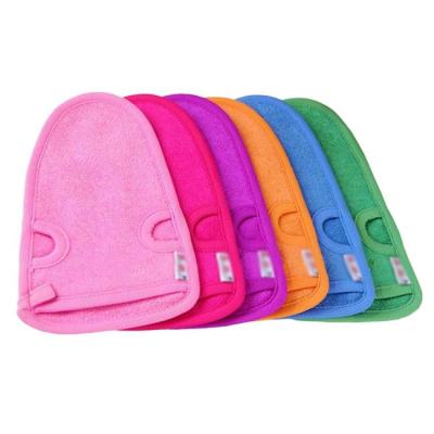 China Multi Color Body Scrub Hand Gloves Skin Exfoliating Mitt For Self Tanning Preparation for sale