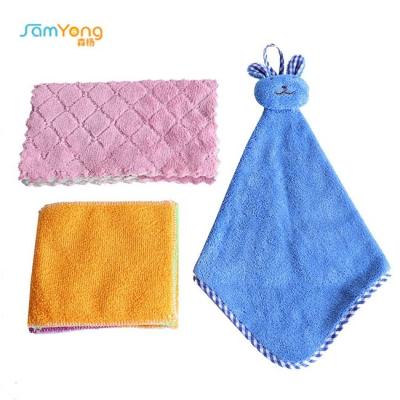 China 300gsm 43x25cm Kitchen Wipe Cloth Towel Set Coral Velvet No Fading for sale