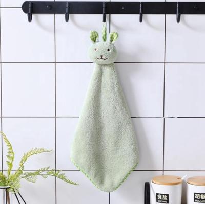 China Toallas de plato turcas verdes del cuarto de baño de las toallas de mano con los lazos colgantes en venta