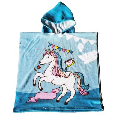 China Quick Dry Hooded Beach Swimming Microfibre Towel Kids With Embossing Printing for sale