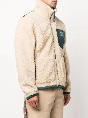 China Custom Logo Winter Teddy Jacket Streetwear Zip Up Fleece Trench Coat for sale