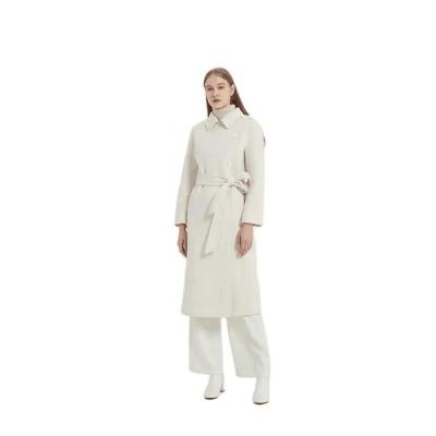 China                  Stylish Thick Winter Trench Coats 90 % Wool White Cashmere Coat for Women              for sale