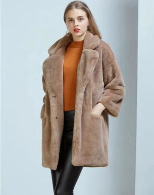 China Winter Custom Puffer Down Coat  Faux Fox Fur Coat For Ladies for sale