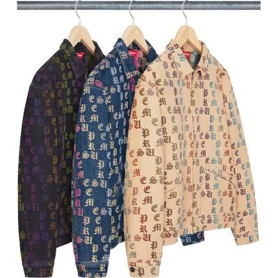 China Loose Oversized Embroidered Denim Jackets Winter Custom Vintage for sale
