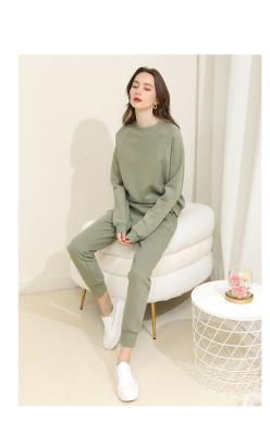China Long Sleeve Casual Jogging Suits Autumn Spring Solid Color Round Neck for sale