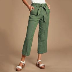China OEM Fashion Casual Pants Green Women Cargo Pants With Utility Pockets for sale