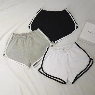 China Mixed Color Summer Sports Shorts Elastic Drawstring Patchwork Soft Women Shorts for sale