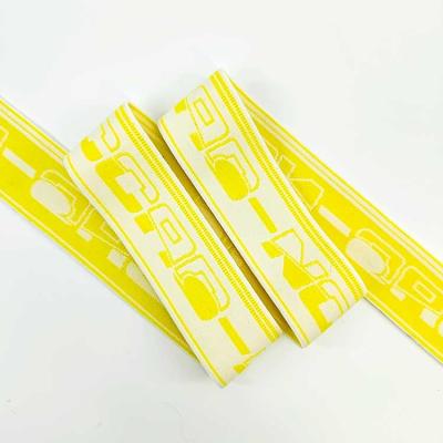 China Jacquard Factory Soft Waist Woven Custom Logo Underwear Waistband Durable Yellow Elastic Band for sale