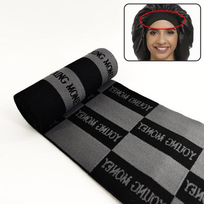China Free sample manufacturer custom logo width silk wig bag bonnet elastic band for sale