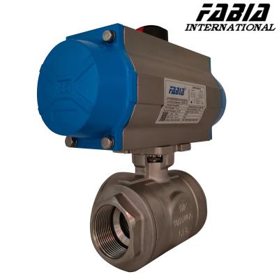 China Pneumatic Three-Way Ball Valve With Wedge Sealing for sale