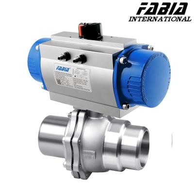 China Pneumatic Two-Piece Ball Valve With Low Resistance Pneumatic Ball Valve for sale