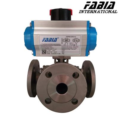China Pneumatic Flanged Ball Valve 3-Piece Split Type Pneumatic Control for sale