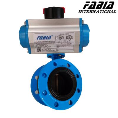 China Soft Seal Pneumatic Butterfly Valve Flanged type for sale