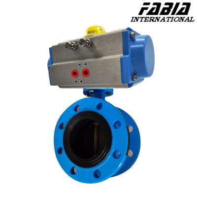China Pneumatic Rubber Lined Flanged Rubber Butterfly Valve for sale