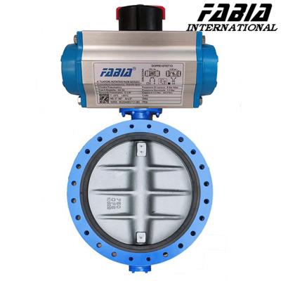 China 14 Inch 12 Inch 10 Inch  Pneumatic Actuated Butterfly Valve  Carbon Steel Flanged for sale