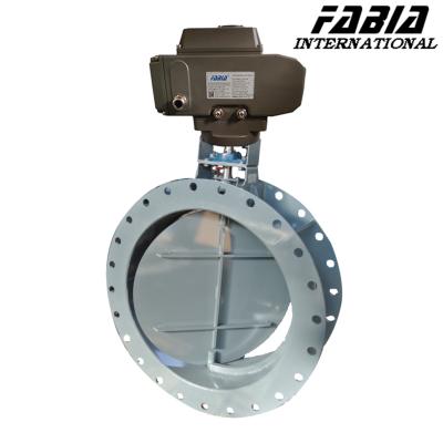 China 80mm 75mm 65mm Electric Carbon Steel Flanged Ventilation Butterfly Valve for sale
