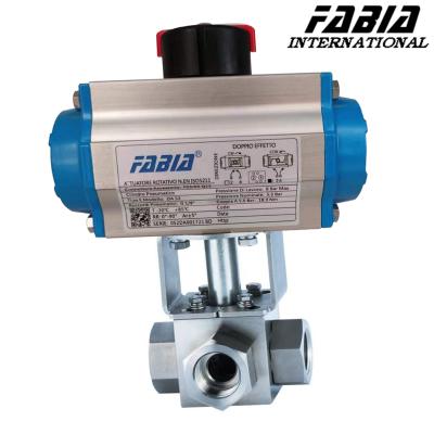 China Pneumatic Actuated High Pressure Ball Valve Three-Way Ball Valve FABIA for sale