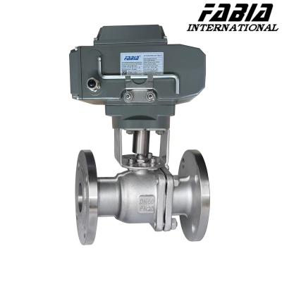 China Metal High Pressure Electric Ball Valve Two Way Flange Ball Valve for sale