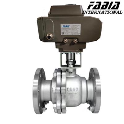 China Electric Flanged Stainless Steel Ball Valve High Pressure Two Piece for sale