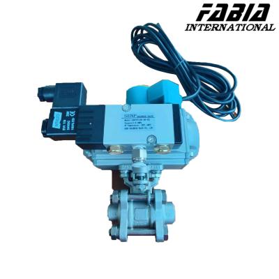 China Butt Welding Pneumatic Valve Three Plate Stainless Steel Industrial Ball Valve for sale