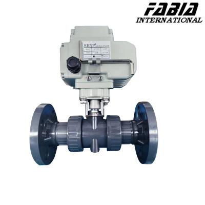 China Double Ream Flanged Ball Valve Soft Seal Electric Industrial Valve for sale