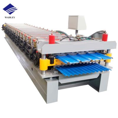 China High Quality Concrete Road Paving Terrazzo Roof Floor Double Layer Glazed Tile IBR Sheet Roof Press Making Machine for sale