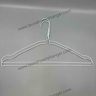 China 18inch disposable Clothes Wire Hanger For Dry Cleaner-White en venta