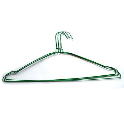 China Green Shirt Fixed Hook 2mm 16 Inch Laundry Wire Hanger for sale