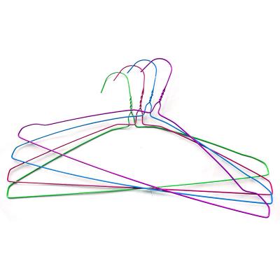 China Colorful PVC Coated 18 Inches Wire Shirt Hangers for sale