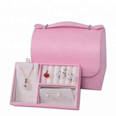 China Multi Color Leather Jewelry Box Portable Lightweight For Chiristmas Gift for sale
