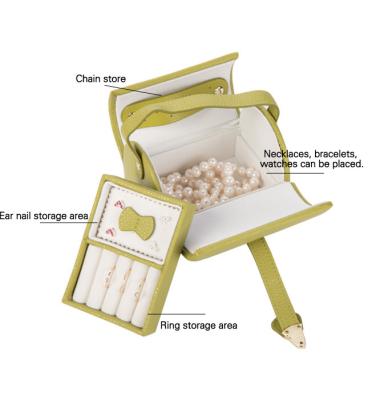 China Full Set Leather Travel Jewellery Box , Clear Personalized Travel Jewelry Case for sale
