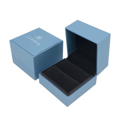 China Custom Logo Printing Velet Interior Paper Jewelry Gift Box for sale