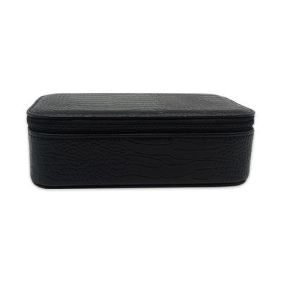 China velvet inside Polyester Lining Portable Jewelry Box PU Leather for sale