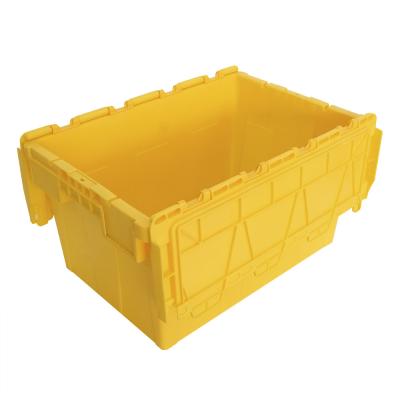 China Logistic Storage Solution Tourtop Heavy Duty Stackable Plastic Storage Crates with Lid for sale